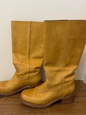 Frye Campus Boots Banana Yellow Leather size 9